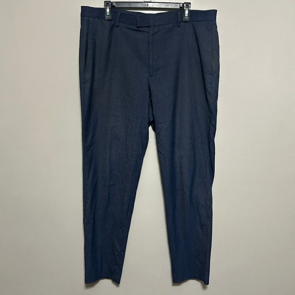 Banana Republic Trousers 38x29 Navy Blue Work Casual Tailored Performance Pants